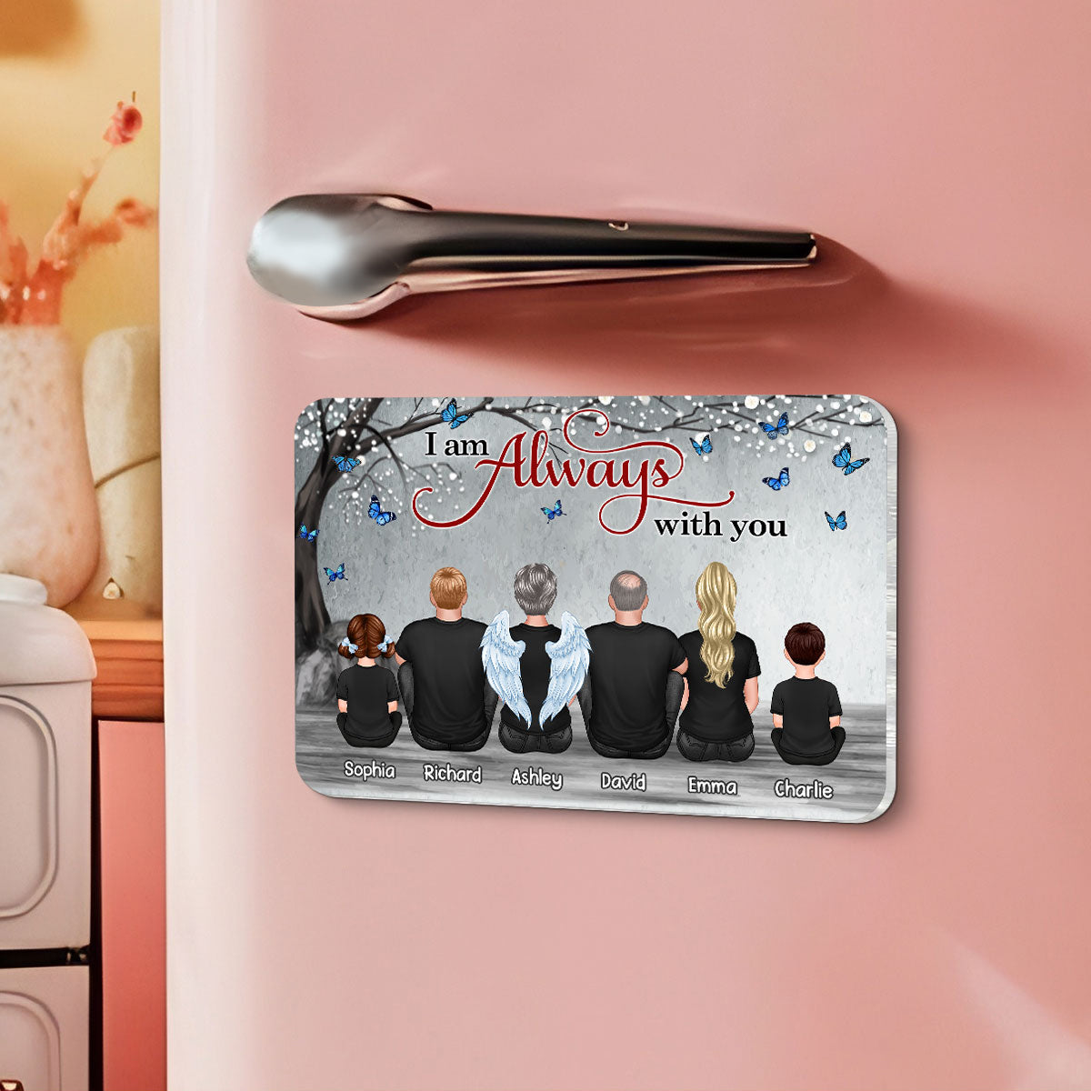 Blossom Tree Always With You Family Memorial Personalized Acrylic Fridge Magnet, Remembrance Gift, Sympathy Gift