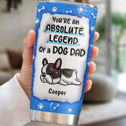 Legend Of A Dog Dad Mom - Personalized Custom 3D Inflated Effect Tumbler