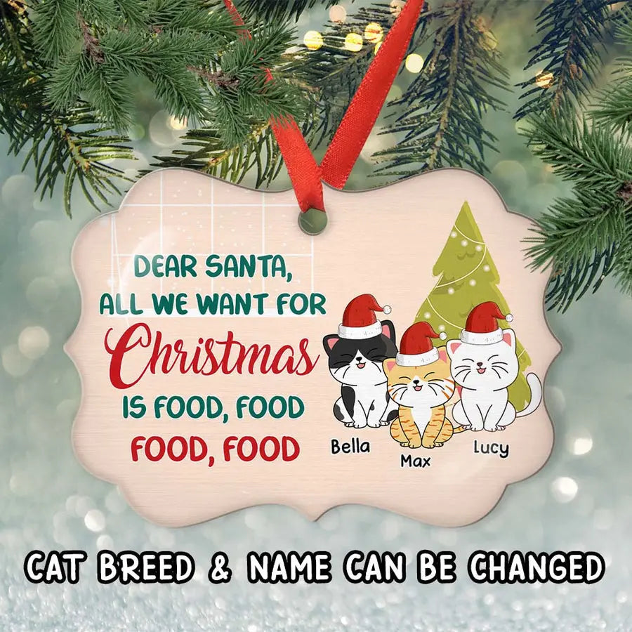 All I Want For Christmas Is Food - Personalized Custom Aluminum Ornament ornament The Next Custom Gift