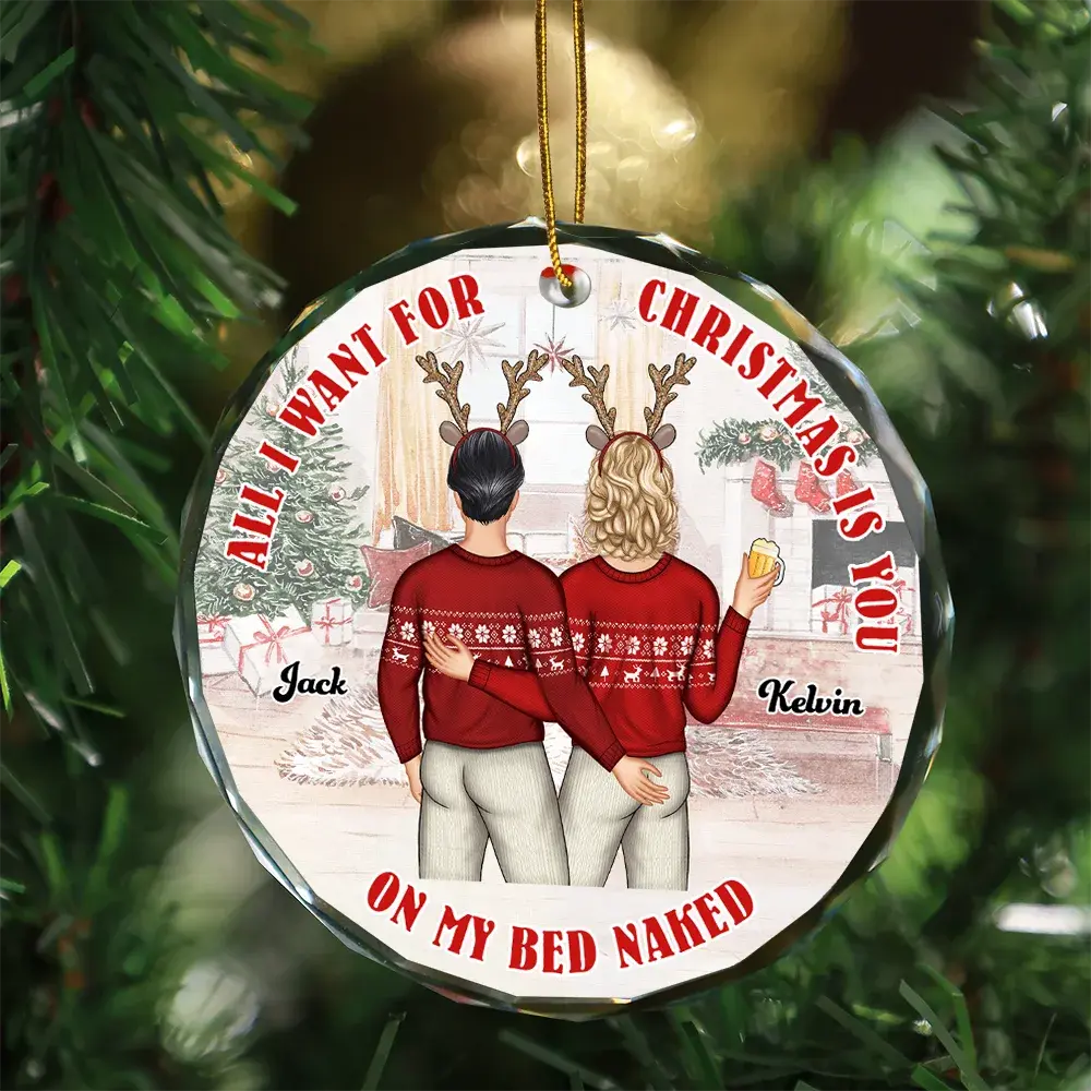 All I Want For Christmas Is You Couples - Personalized Circle Acrylic Ornament ornament The Next Custom Gift