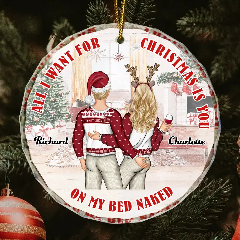 All I Want For Christmas Is You Couples - Personalized Circle Acrylic Ornament ornament The Next Custom Gift