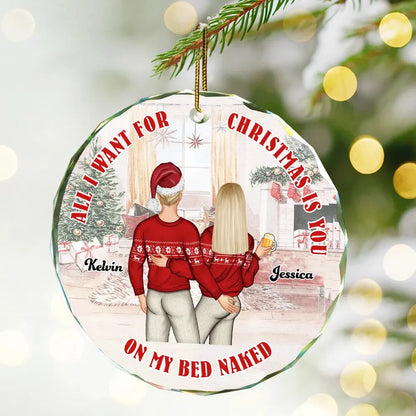 All I Want For Christmas Is You Couples - Personalized Circle Acrylic Ornament ornament The Next Custom Gift