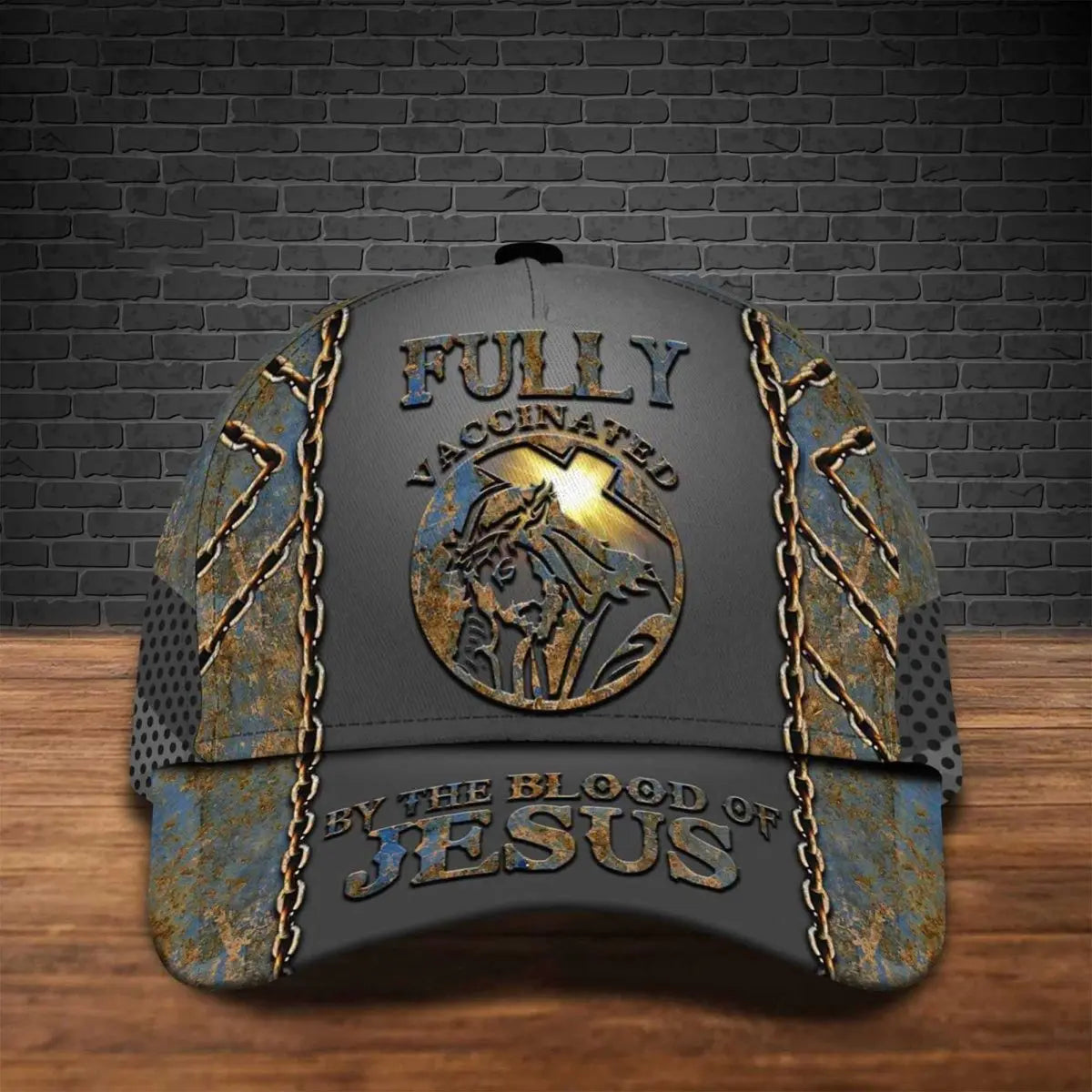 All Over Printed Fully Vaccinated By The Blood Of Jesus - Personalized Cap