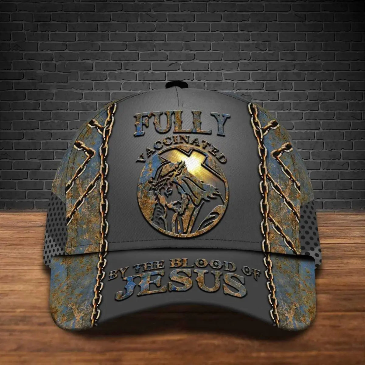 All Over Printed Fully Vaccinated By The Blood Of Jesus - Personalized Cap Hat The Next Custom Gift