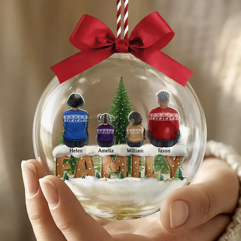 All Hearts Come Home For Christmas - Personalized 3D Acrylic Ball Ornament