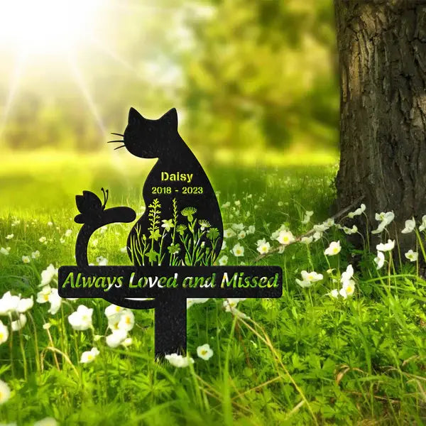 Always Loved And Missed Cat Memorial Garden Stake Metal Sign The Next Custom Gift