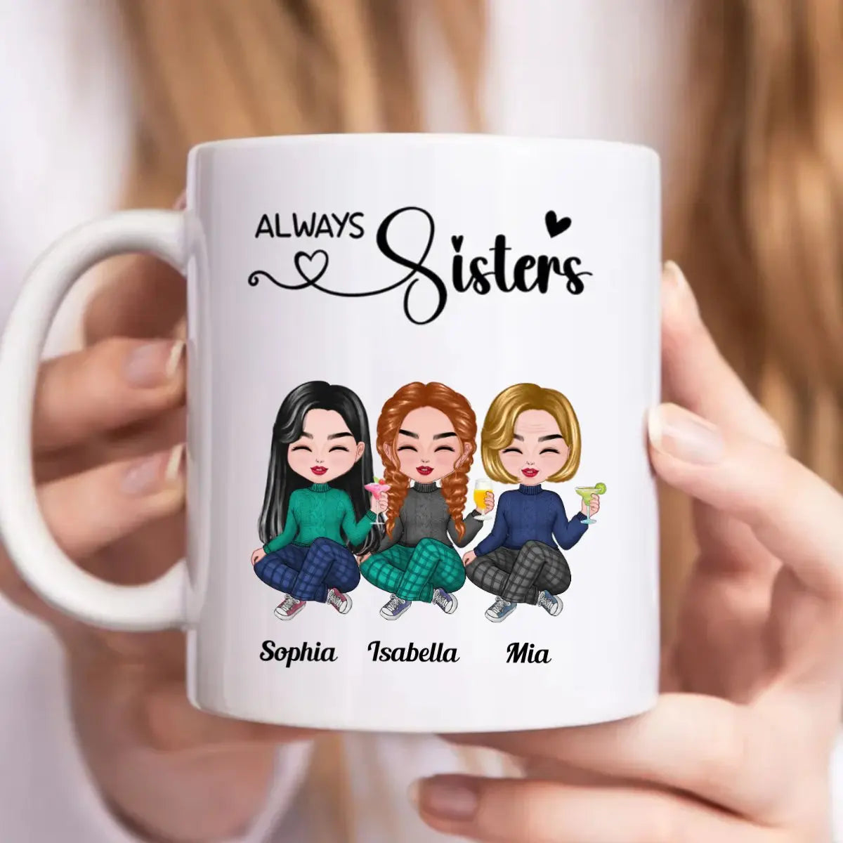 Always Sisters - Personalized Mug mug The Next Custom Gift