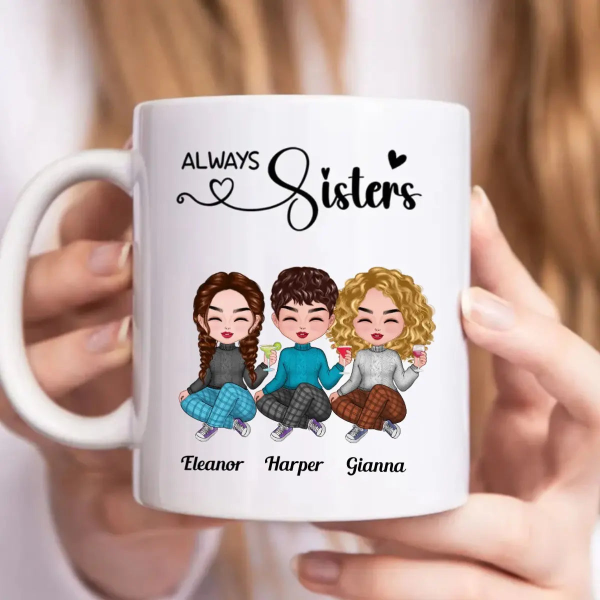 Always Sisters - Personalized Mug mug The Next Custom Gift