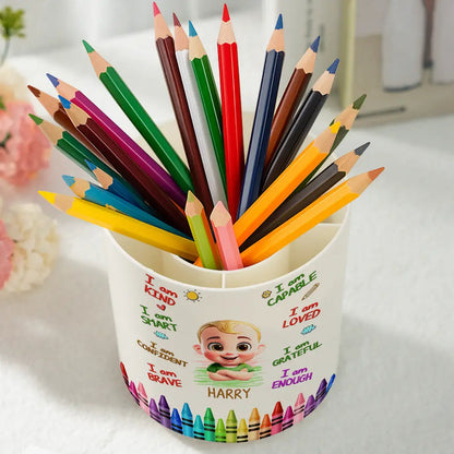 I Am Kind I Am Smart - Personalized Rotating Pen Holder