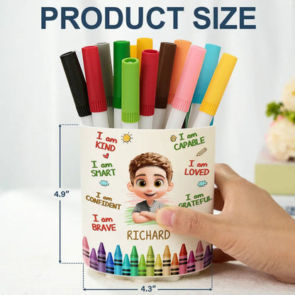 I Am Kind I Am Smart - Personalized Rotating Pen Holder