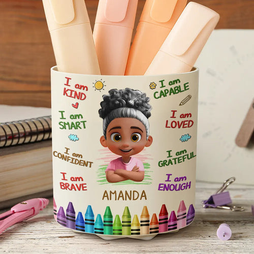 I Am Kind I Am Smart - Personalized Rotating Pen Holder