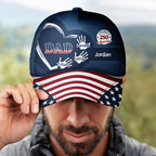 America 250 Anniversary Grandpa Dad Kids Handprints - Personalized Classic Cap