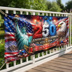 America 250th Anniversary Family Name - Personalized Horizontal Banner