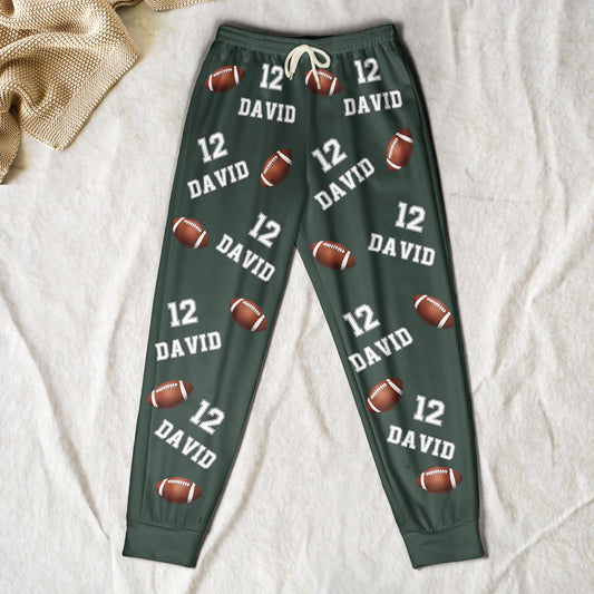 American Football Custom Name, Number - Personalized Sweatpants - Lounge Pants With Pockets, Custom Pajama Pants, Jogger Sweatpants