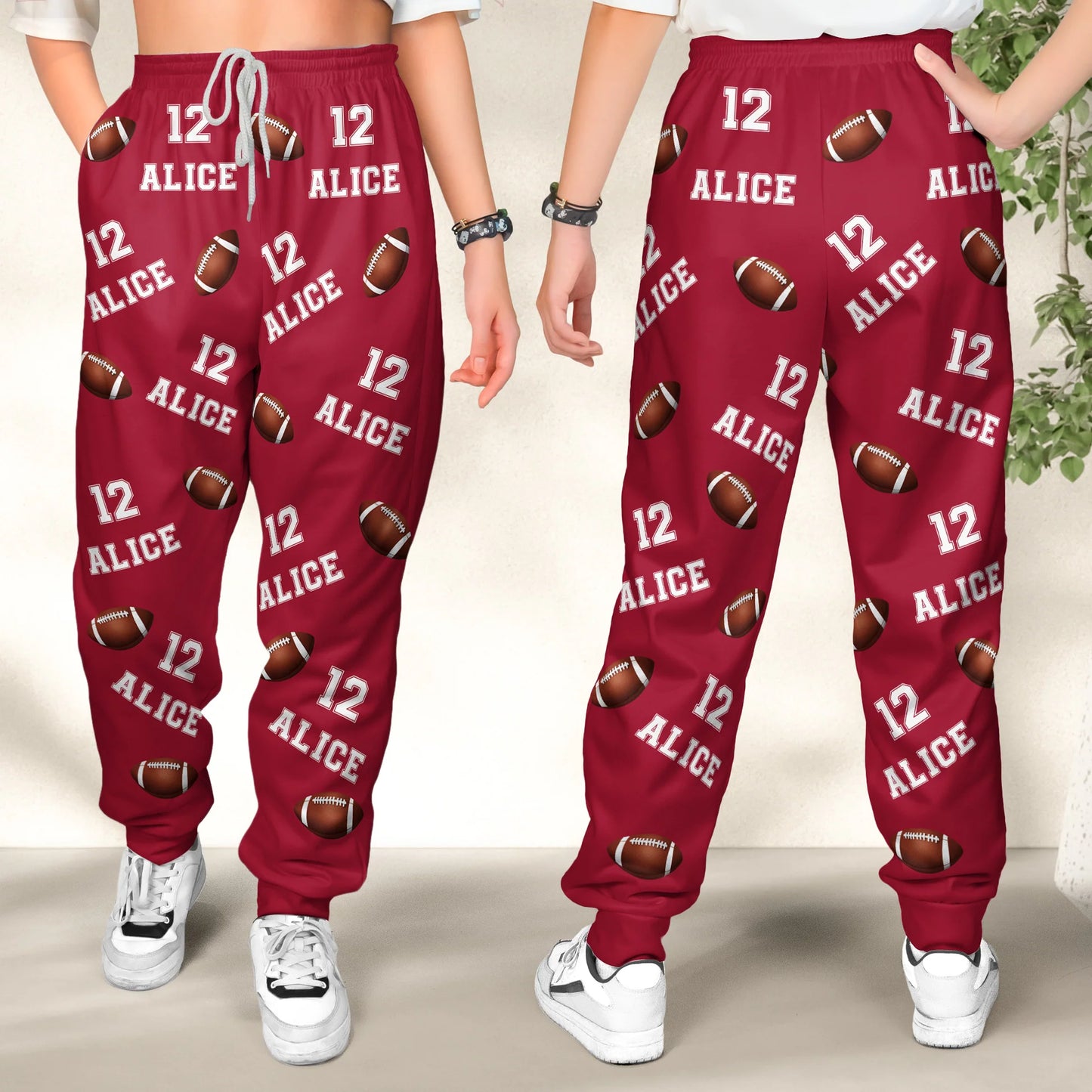 American Football Custom Name, Number - Personalized Sweatpants - Lounge Pants With Pockets, Custom Pajama Pants, Jogger Sweatpants