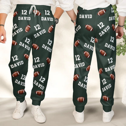 American Football Custom Name, Number - Personalized Sweatpants - Lounge Pants With Pockets, Custom Pajama Pants, Jogger Sweatpants
