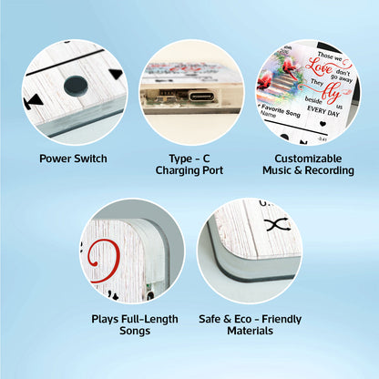 Cardinal Heaven Stairway Personalized Music Fridge Magnet, Memorial Keepsake, Remembrance Gift