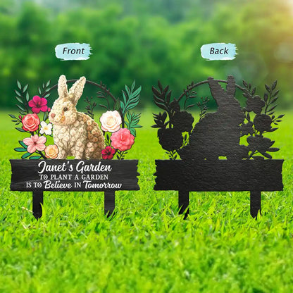 And Into The Garden I Go To Lose My Mind - Personalized Metal Garden Stake