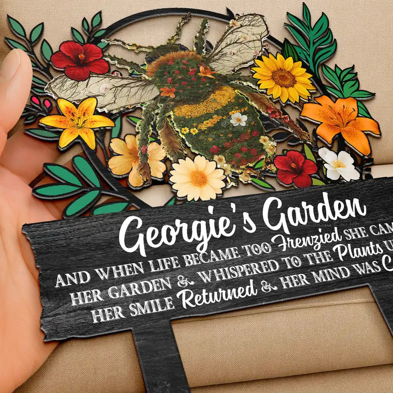 And Into The Garden I Go To Lose My Mind - Personalized Metal Garden Stake