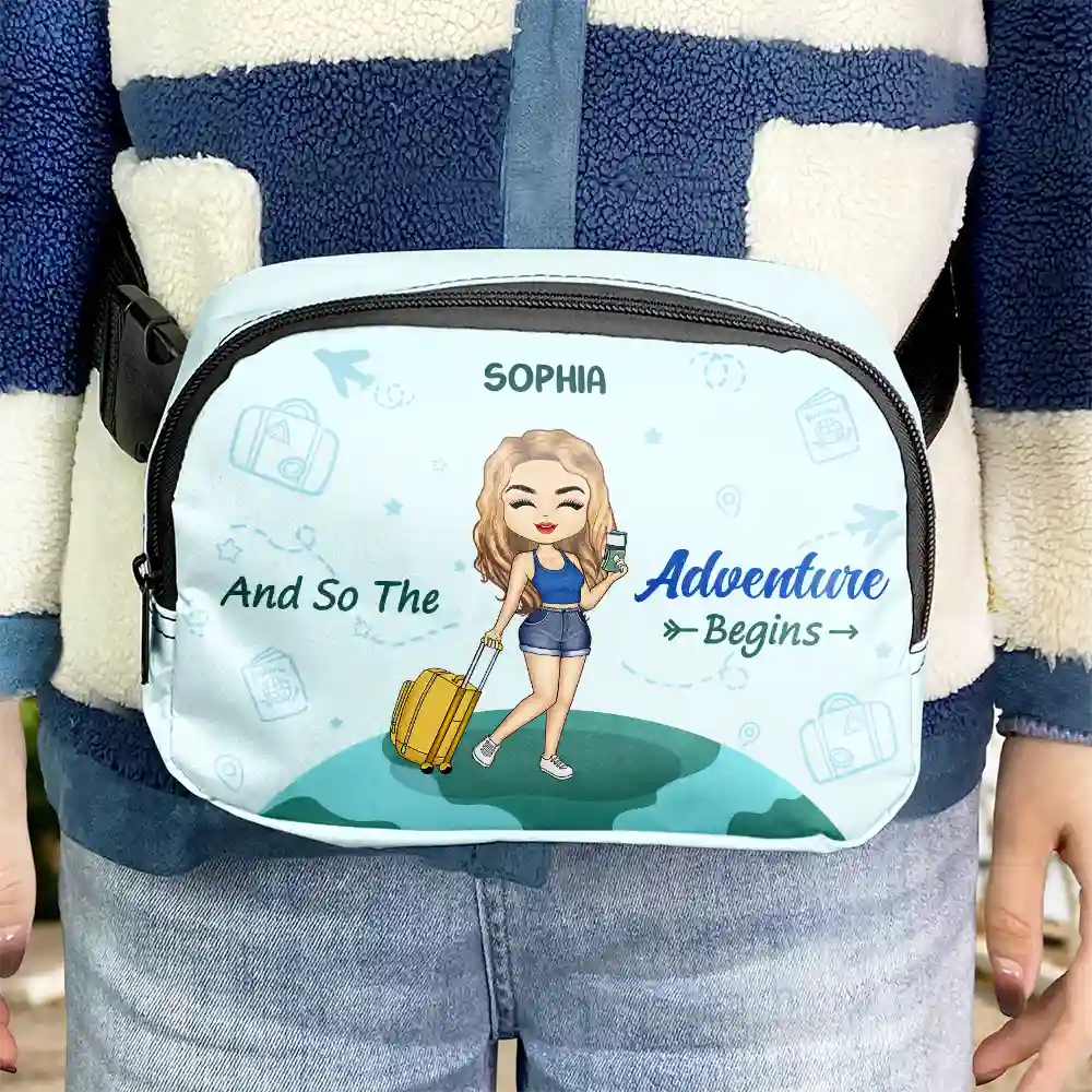 And So The Adventure Begins - Personalized Crossbody Belt Bag