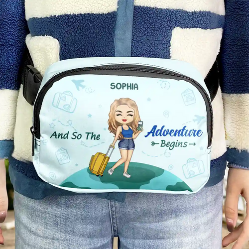 And So The Adventure Begins - Personalized Crossbody Belt Bag