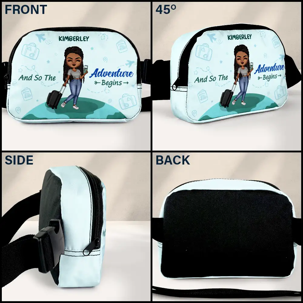 And So The Adventure Begins - Personalized Crossbody Belt Bag