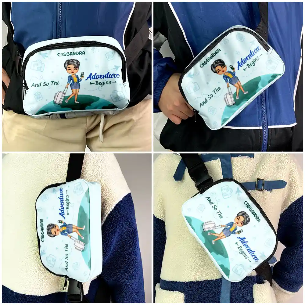 And So The Adventure Begins - Personalized Crossbody Belt Bag