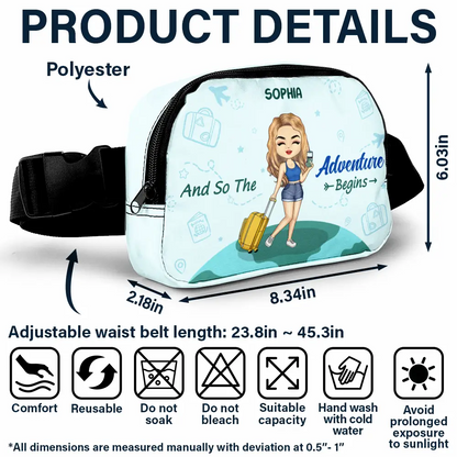 And So The Adventure Begins - Personalized Crossbody Belt Bag