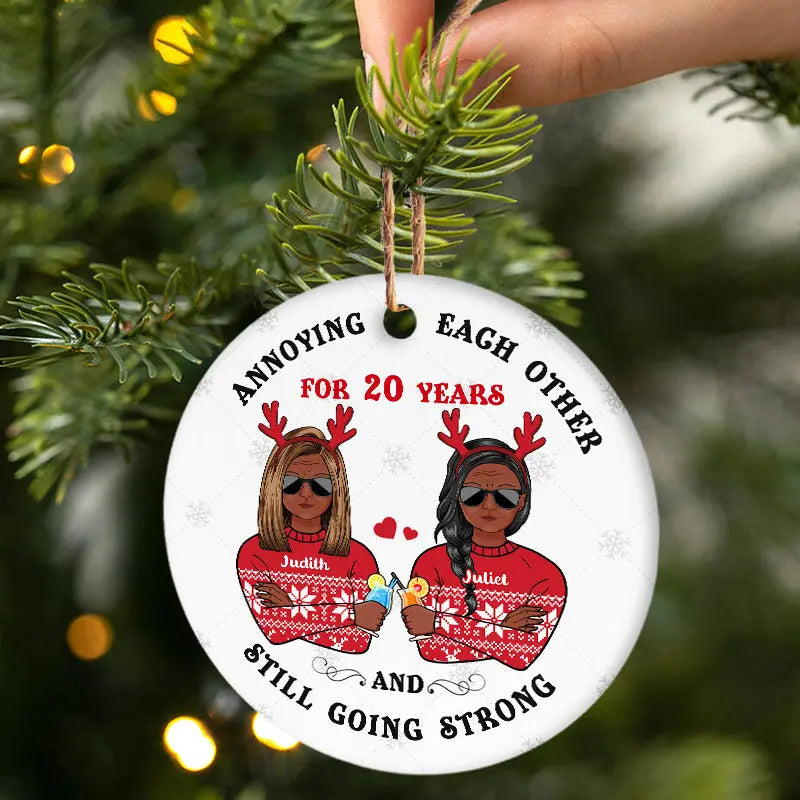 Annoying Each Other - Christmas Gift For Married Couples - Personalized Custom Circle Ceramic Ornament ornament The Next Custom Gift