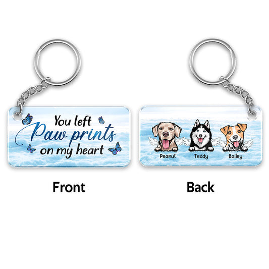 Peeking Dogs Cats Pet Memorial Remembrance Gift Personalized Acrylic Keychain