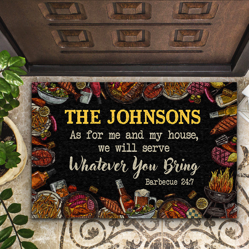 As For Me And My House Grilling BBQ Home Decor - Personalized Custom Doormat