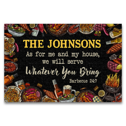 As For Me And My House Grilling BBQ Home Decor - Personalized Custom Doormat