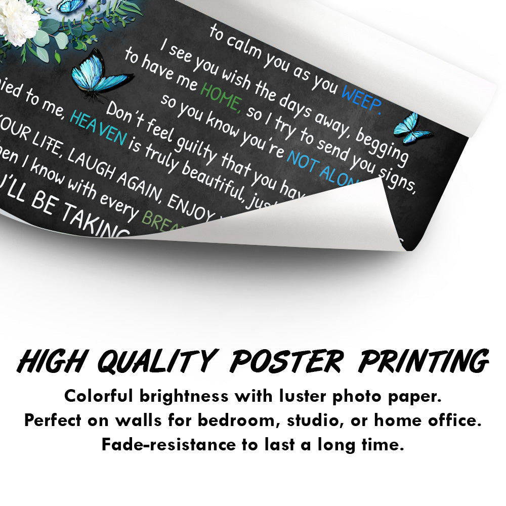 As I Sit In Heaven Butterfly - Memorial Gift - Personalized Custom Poster