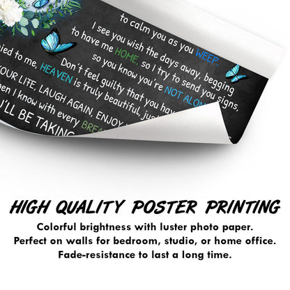 As I Sit In Heaven Butterfly - Memorial Gift - Personalized Custom Poster