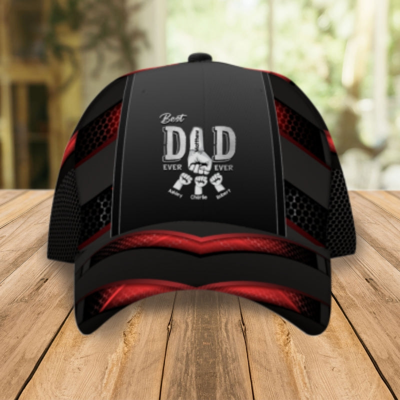 Best Dad Ever Fist Bump Personalized Classic Cap, Father's Day Gift For Dad, Gift For Husband
