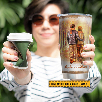 Autumn Couple I Choose You Custom Tumbler, Personalized Fall Couple Tumbler, Couple Gift