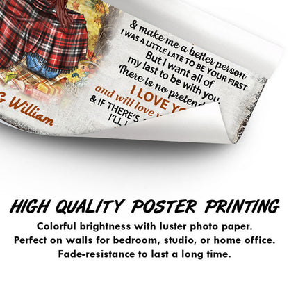 Autumn Flannel Couple The Day I Met You - Personalized Custom Poster