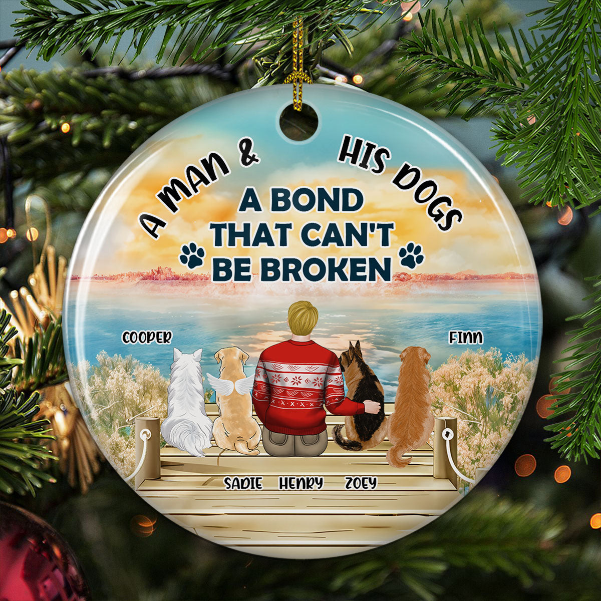 The Unbreakable Bond Between A Girl And Her Dog - Personalized Custom Ceramic Ornament