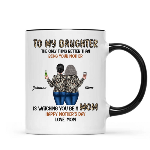 Leopard To My Daughter From Mom Happy Mother's Day Personalized Mug, Mother's Day Gift For Daughter