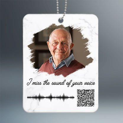 Family Memorial Sympathy Gift Keepsake Photo Inserted Voicemail Voice Message Scannable QR Code Using Your Voicemail Personalized Acrylic Ornament
