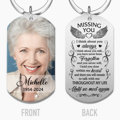 Until We Meet Again, Personalized Keychain, Memorial Gifts, Custom Photo