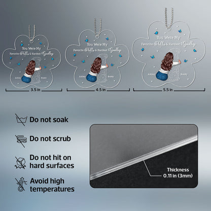 Dog Memorial Sitting Back View Memorial Keepsake Sympathy Gift Personalized Acrylic Ornament