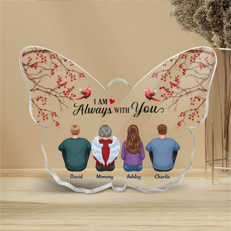 Berry Tree Cardinals Always With You Family Memorial Personalized Butterfly Acrylic Plaque
