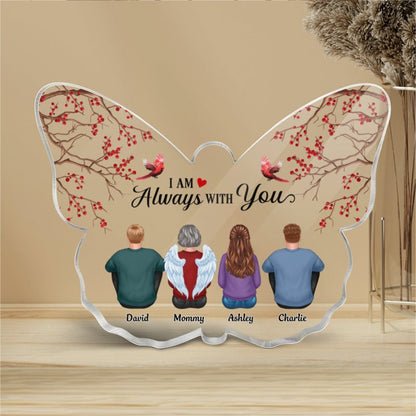 Berry Tree Cardinals Always With You Family Memorial Personalized Butterfly Acrylic Plaque