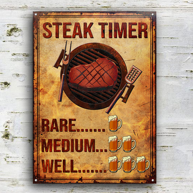 BBQ Steak Timer Customized Classic Metal Signs