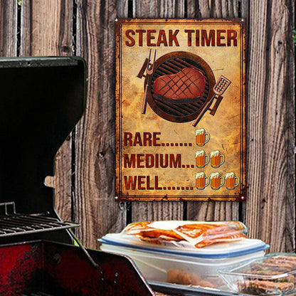 BBQ Steak Timer Customized Classic Metal Signs