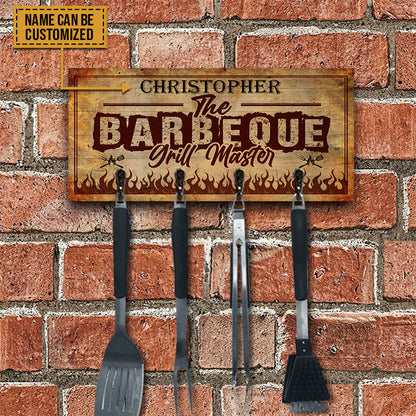 BBQ Utensil Rack The Grill Master Personalized Custom Wood Key Holder