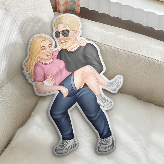 Funny Couple Carrying - Gift For Couples, Husband, Wife - Personalized Custom Shaped Pillow