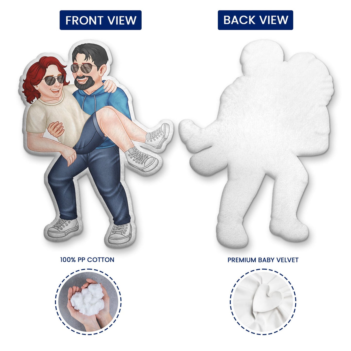 Funny Couple Carrying - Gift For Couples, Husband, Wife - Personalized Custom Shaped Pillow