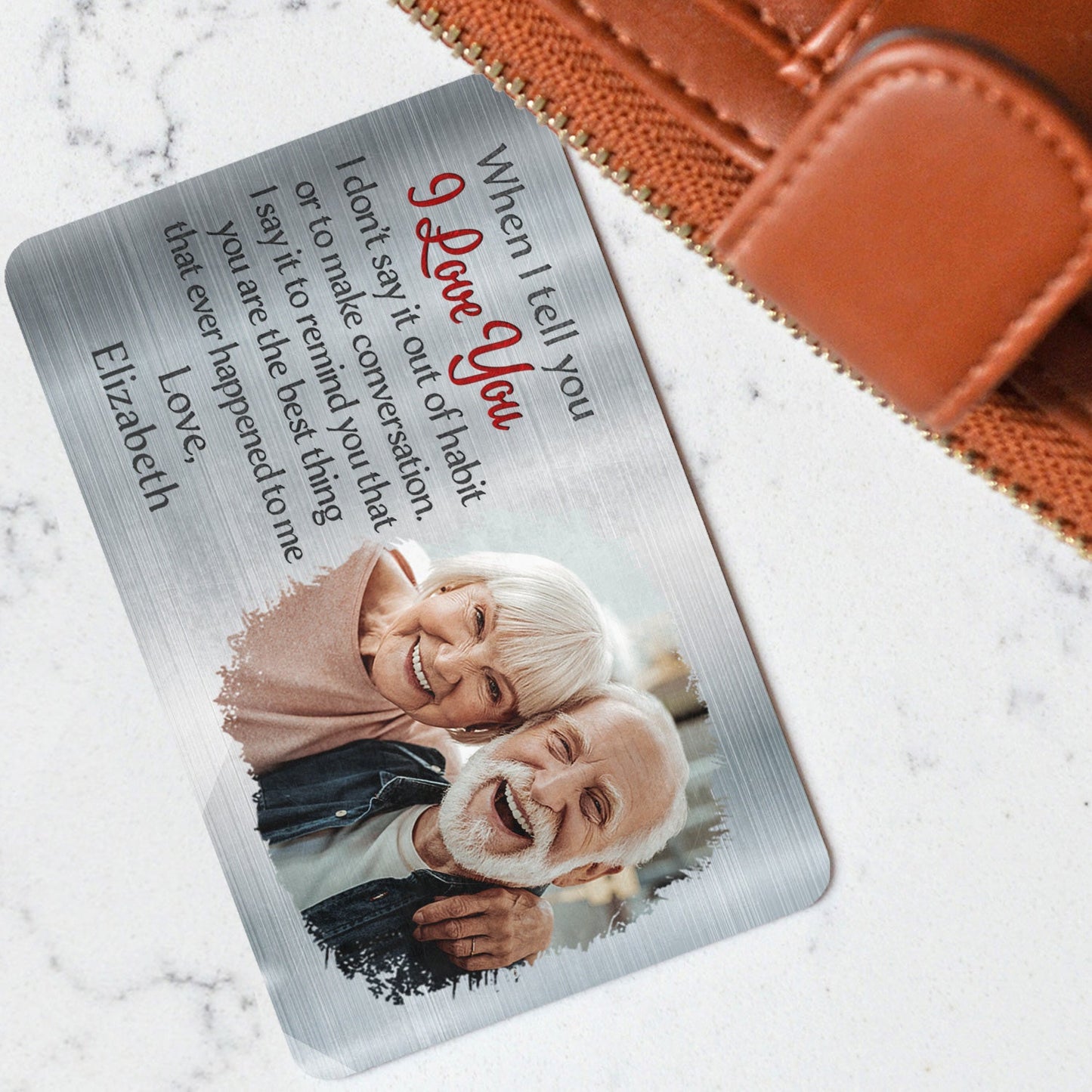 Custom Photo When I Tell You I Love You - Gift For Couples, Husband, Wife - Personalized Aluminum Wallet Card